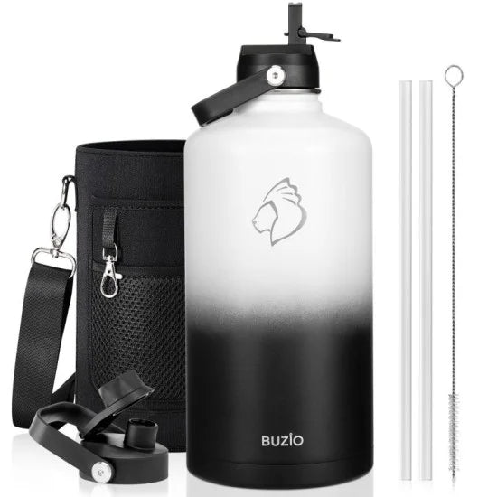 Buzio Duet Series Gallon Bottle with 2 Lids and Sleeve 3.8L