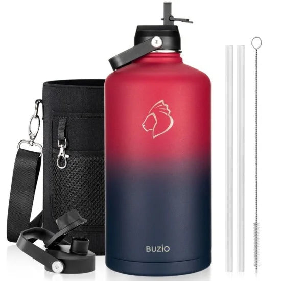 Buzio Duet Series Gallon Bottle with 2 Lids and Sleeve 3.8L