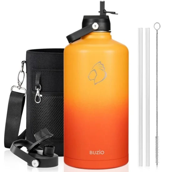 Buzio Duet Series Gallon Bottle with 2 Lids and Sleeve 3.8L