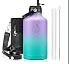 Buzio Duet Series Water Bottle with 2 Lids and Sleeve 1.9L