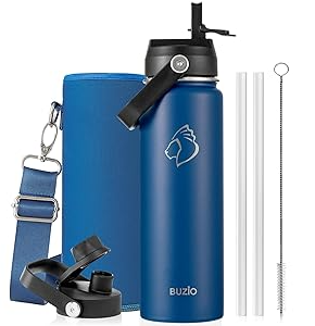 Buzio Duet Series Water Bottle with 2 Lids and Sleeve 700ML