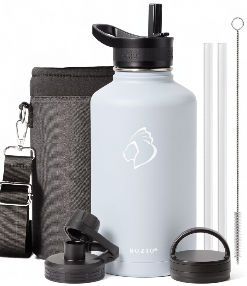 Buzio Trio Series Water Bottle with 3 Lids and Sleev 1.9L