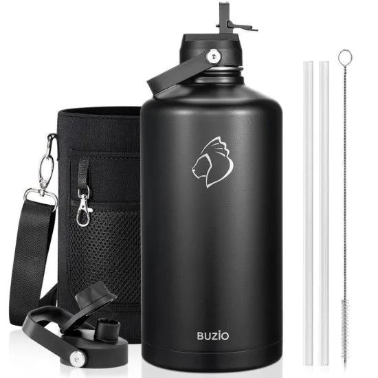 Buzio Duet Series Gallon Bottle with 2 Lids and Sleeve 3.8L