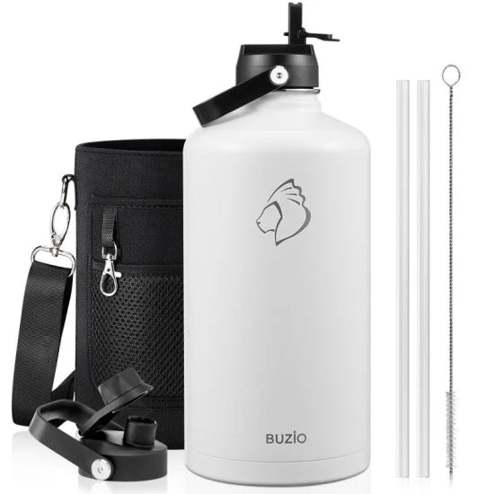 Buzio Duet Series Gallon Bottle with 2 Lids and Sleeve 3.8L