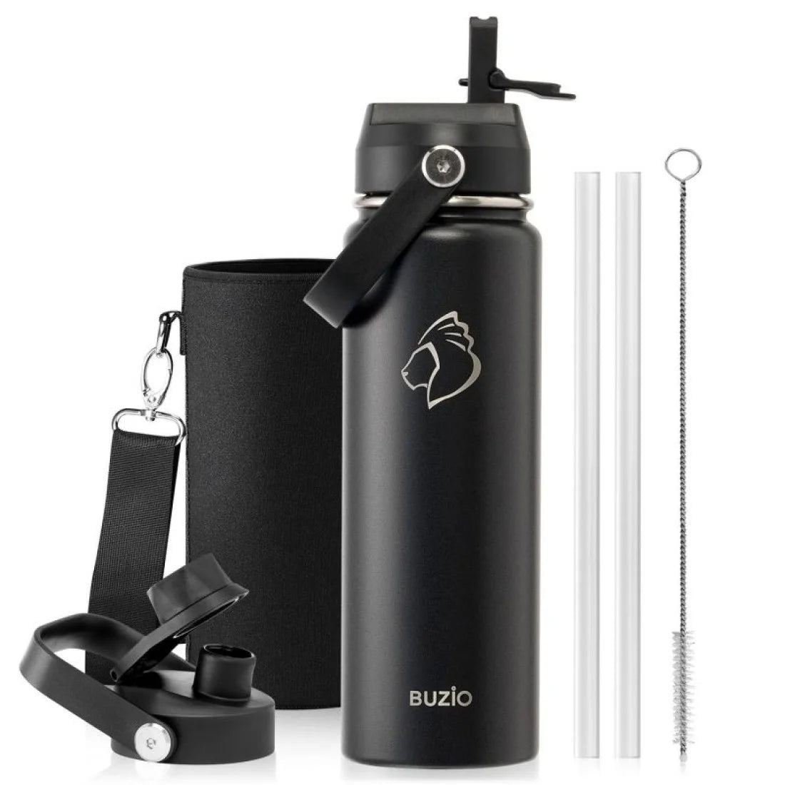 Buzio Duet Series Water Bottle with 2 Lids and Sleeve 650ML