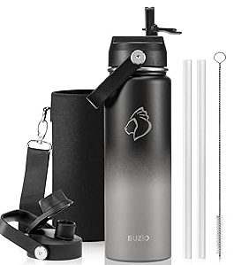 Buzio Duet Series Water Bottle with 2 Lids and Sleeve 700ML