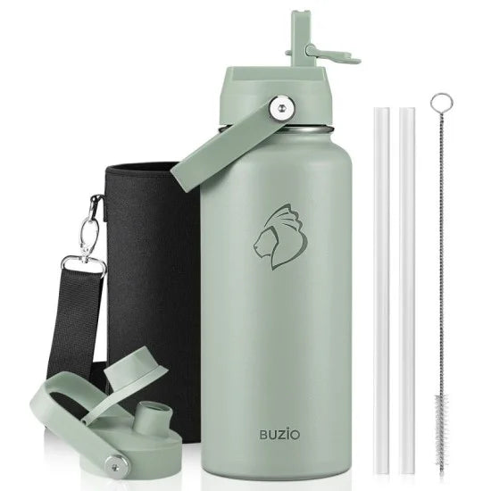 Buzio Duet Series Water Bottle with 2 Lids and Sleeve 700ML