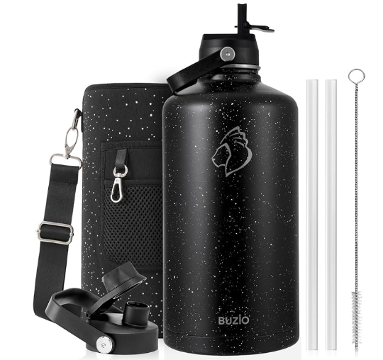 Buzio Duet Series Gallon Bottle with 2 Lids and Sleeve 3.8L