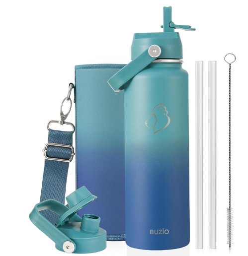 Buzio Duet Series Water Bottle with 2 Lids and Sleeve 700ML