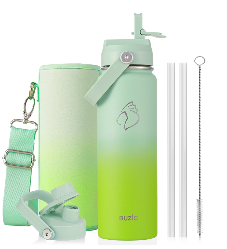 Buzio Duet Series Water Bottle with 2 Lids and Sleeve 700ML