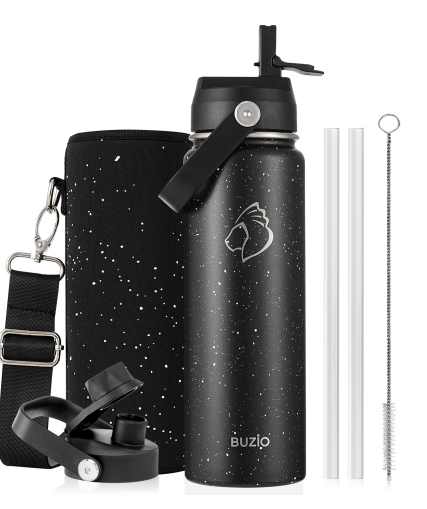 Buzio Duet Series Water Bottle with 2 Lids and Sleeve 700ML