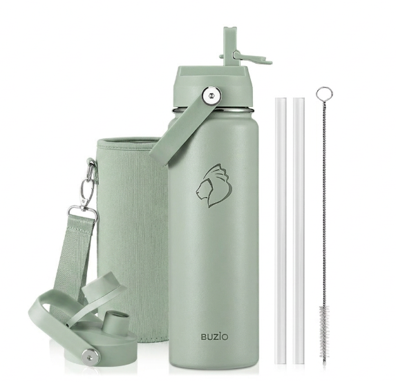 Buzio Duet Series Water Bottle with 2 Lids and Sleeve 700ML