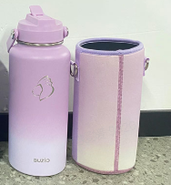 Buzio Duet Series Water Bottle with 2 Lids and Sleeve 1.2L